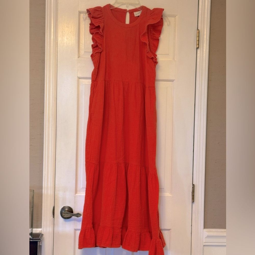 Universal Thread‎ Orange Flutter Sleeve Dress